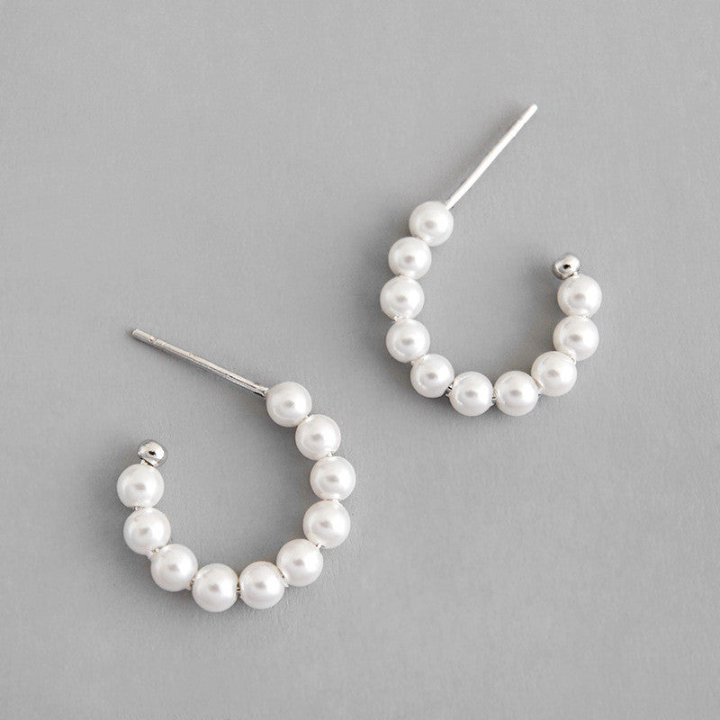 Freshwater pearls with sterling silver hoop “LOVE” letters