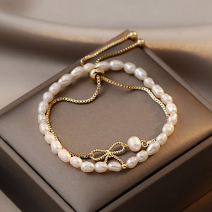 Pearl Two Piece Bowknot Fashion Jewelry