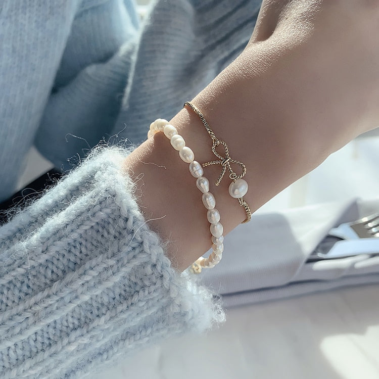 Pearl Two Piece Bowknot Fashion Jewelry