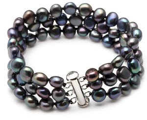 Triple Strand Fresh Water Pearl Bracelet