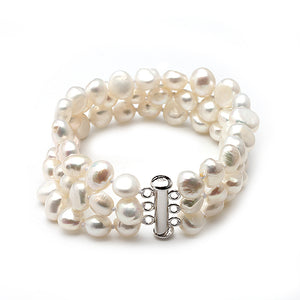 Triple Strand Fresh Water Pearl Bracelet