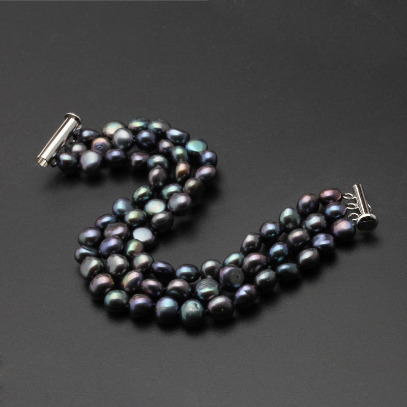 Triple Strand Fresh Water Pearl Bracelet