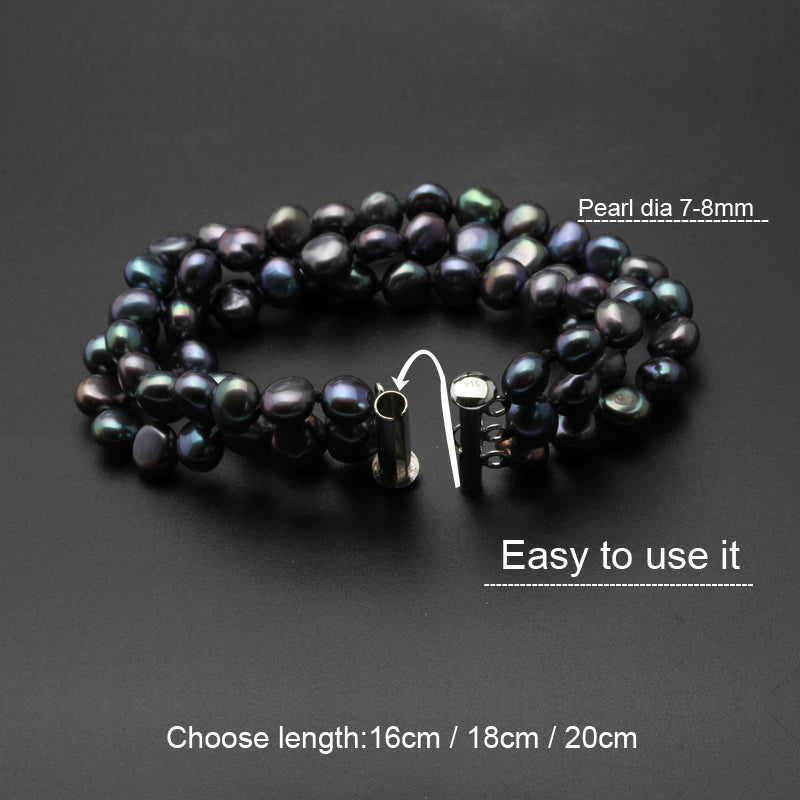 Triple Strand Fresh Water Pearl Bracelet