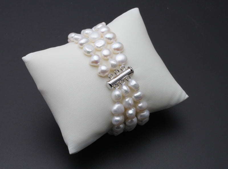 Triple Strand Fresh Water Pearl Bracelet