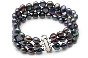 Triple Strand Fresh Water Pearl Bracelet
