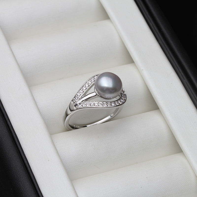 Snow Drop Pearl & Diamond Ring – Sweet Pea Jewellery
